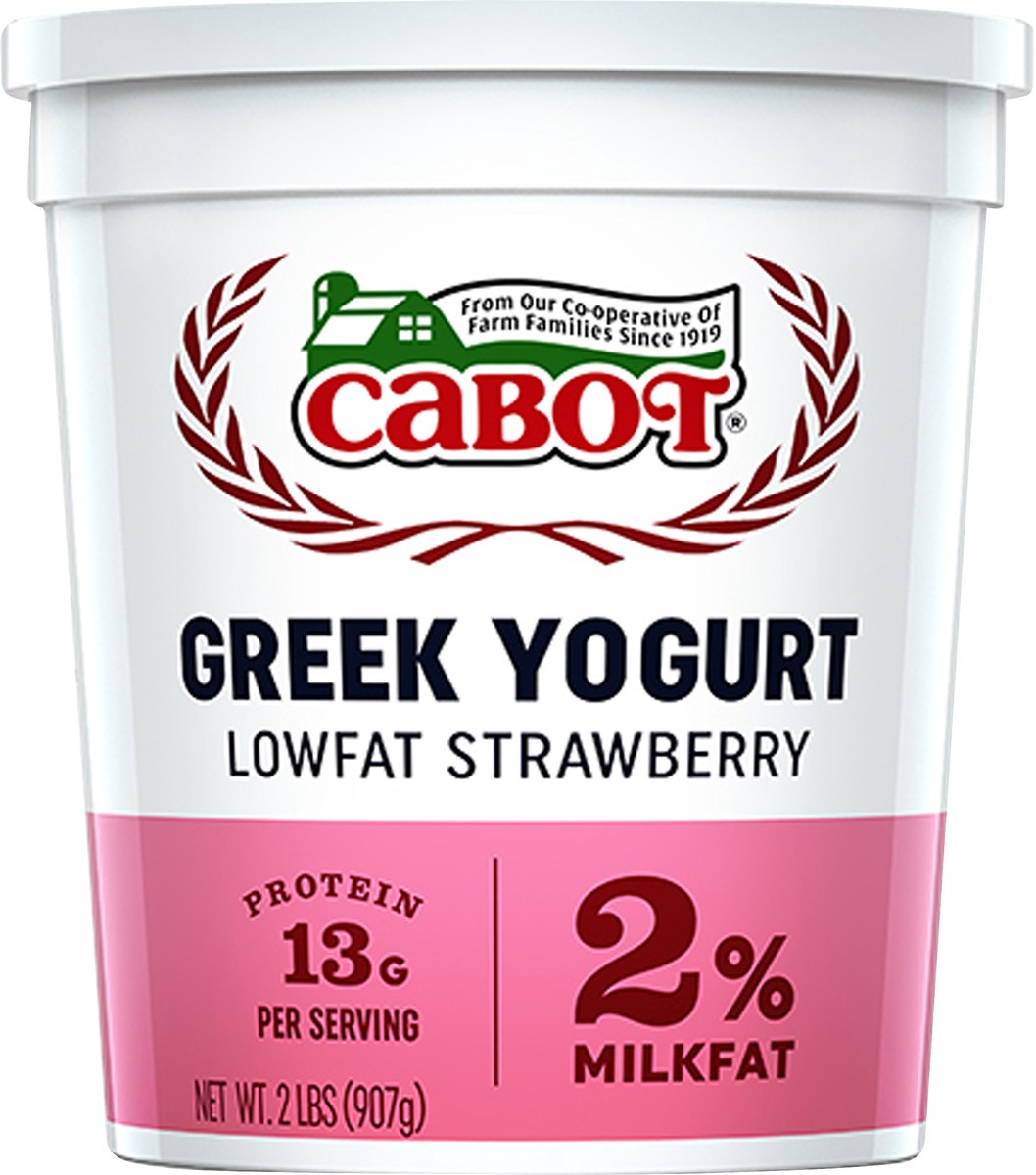 slide 1 of 9, Cabot Greek Lowfat Strawberry Yogurt 2 ea, 2 lb