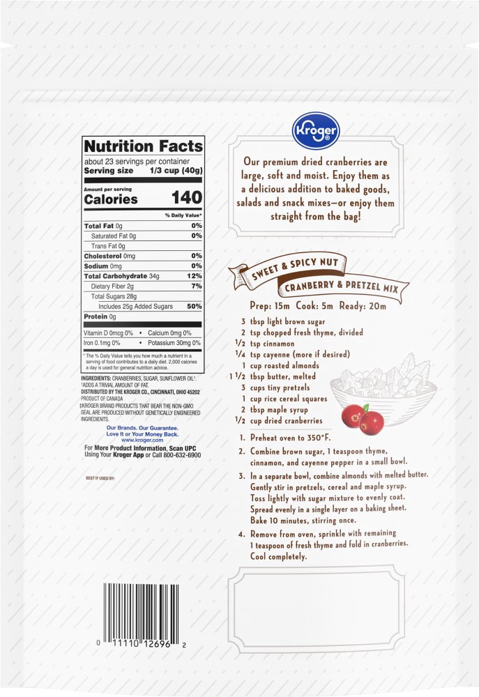 slide 2 of 2, Kroger Dried Cranberries, 32 oz