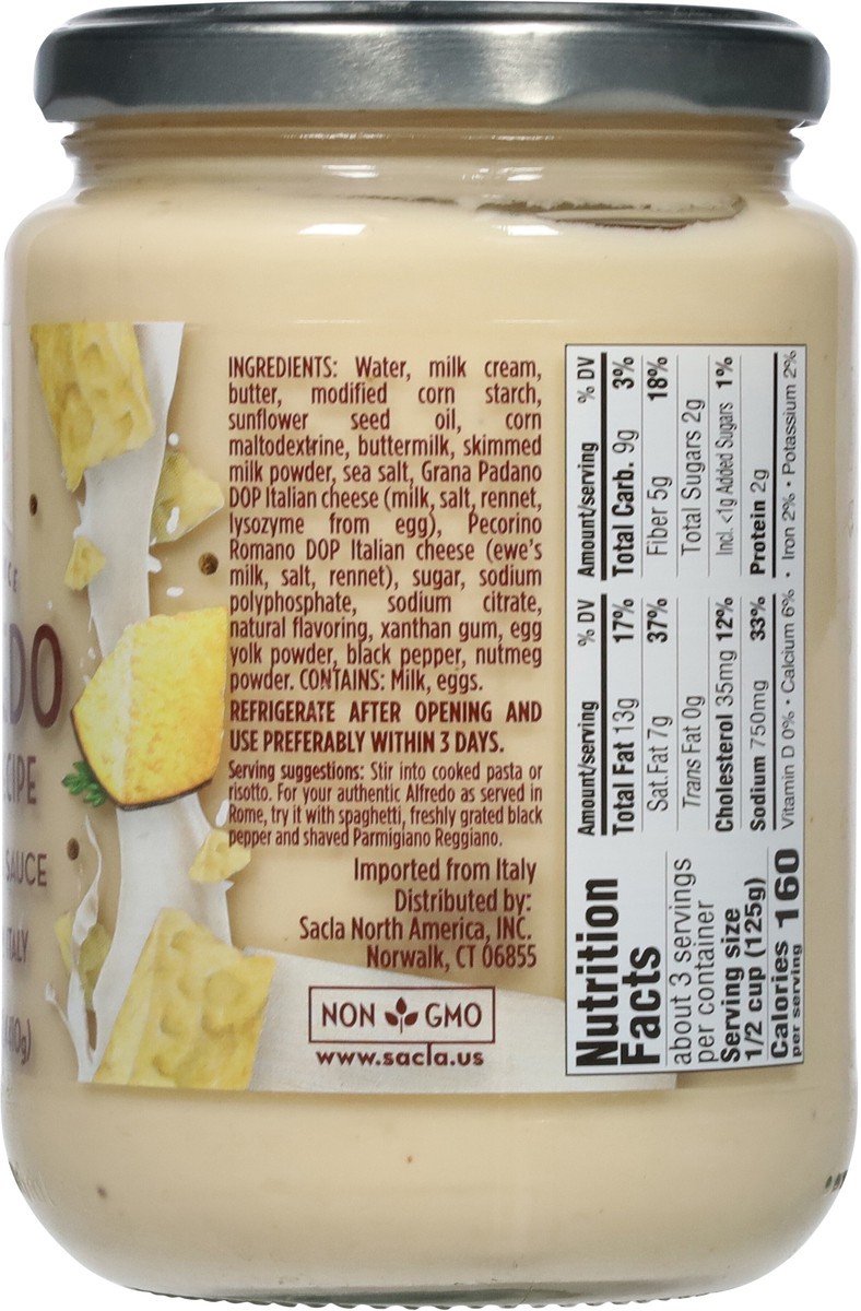 slide 8 of 9, Sacla Italia White Alfredo Pasta Sauce 14.5 oz, 14.5 oz