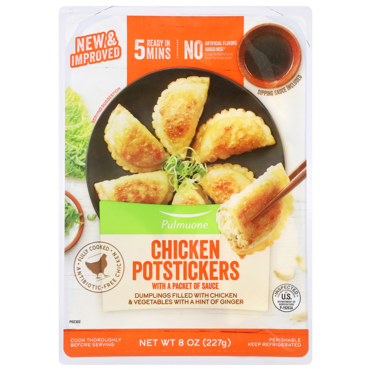 slide 1 of 11, Pulmuone Chicken Potstickers with a Packet of Sauce 8 oz, 8 oz