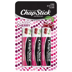 ChapStick Skin Protectant Classic Cherry Lip Care 3 - 0.15 oz Sticks