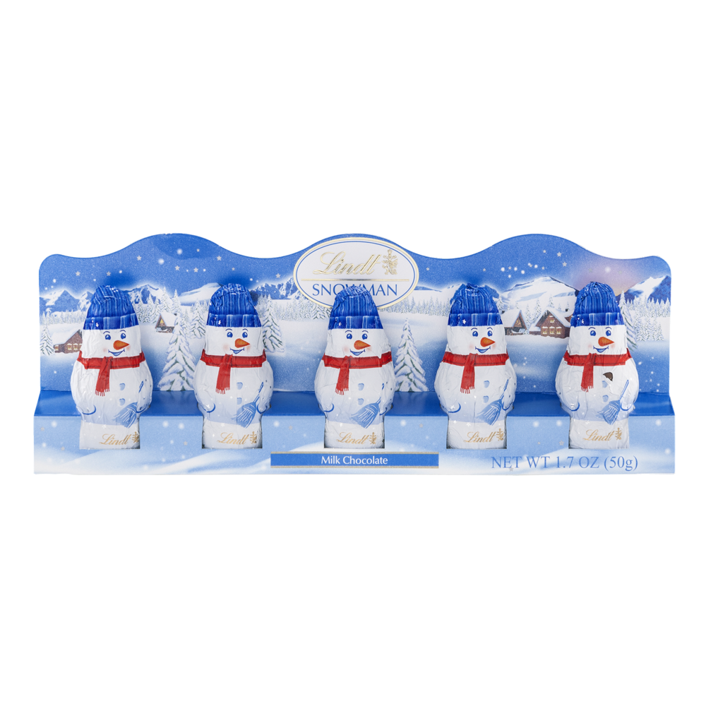 slide 1 of 4, Lindt Mini Milk Chocolate Snowmen, 5 ct; 1.7 oz