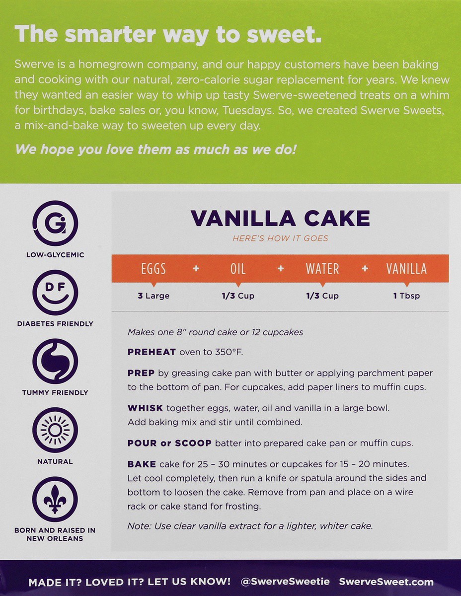 slide 8 of 9, Swerve Sweets Vanilla Cake Mix, 11.4 oz