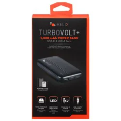 Helix TuboVolt+ 5000 mAh Portable Size Power Bank 1 ea