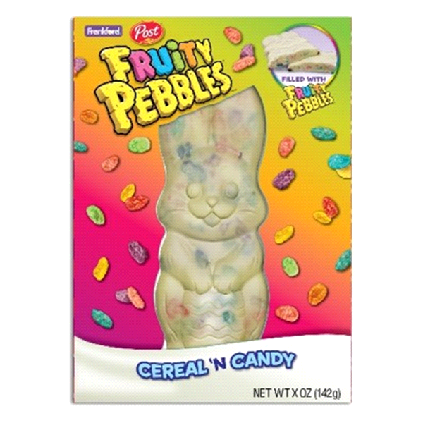 slide 1 of 1, Post Fruity Pebbles Easter White Chocolate Solid Bunny - 5 oz, 5 oz