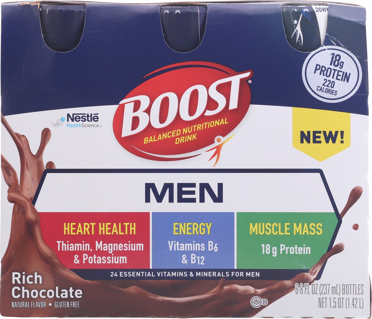 slide 6 of 13, Boost MEN Rich Chocolate - 6 ct; 8 fl oz, 6 ct; 8 fl oz