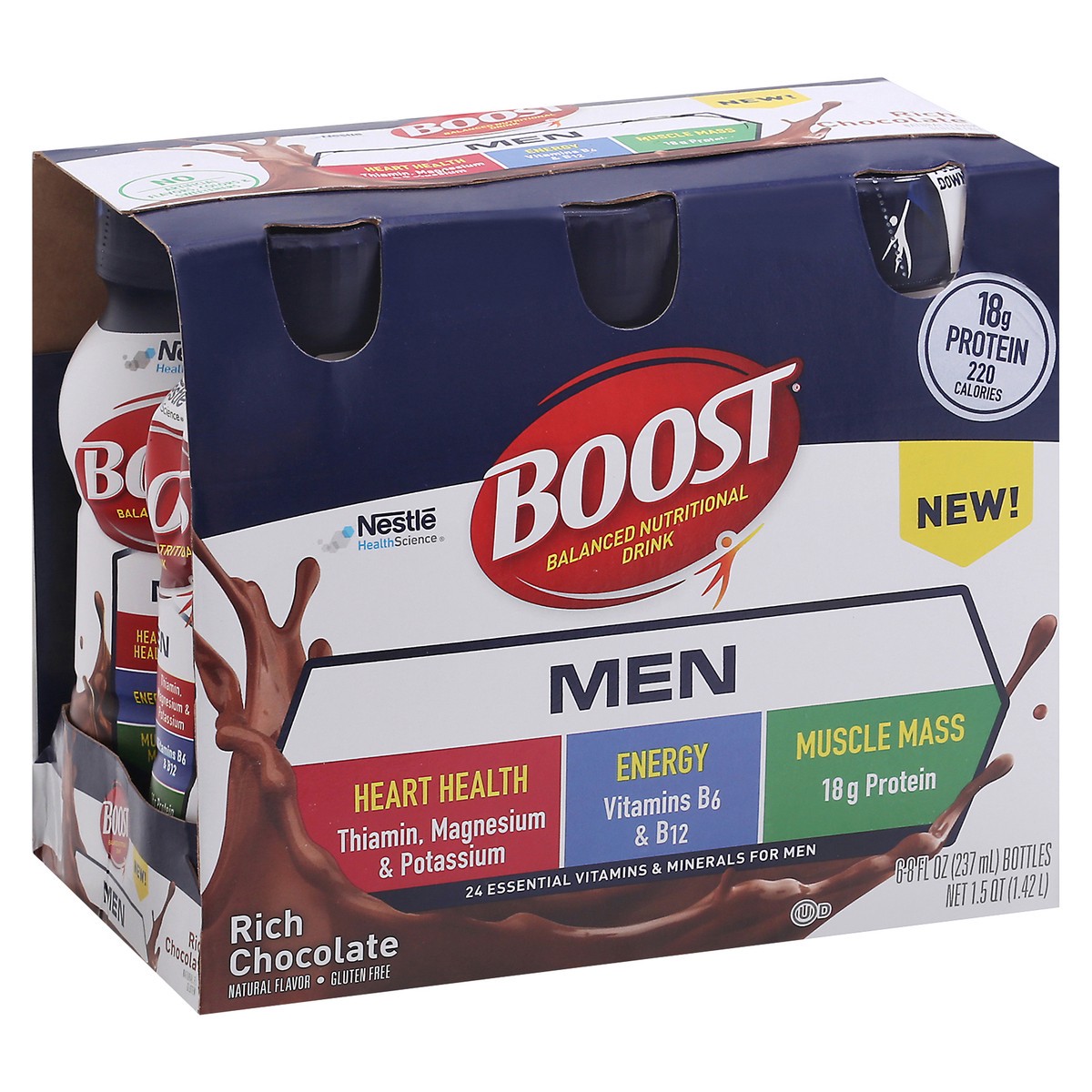 slide 9 of 13, Boost MEN Rich Chocolate - 6 ct; 8 fl oz, 6 ct; 8 fl oz