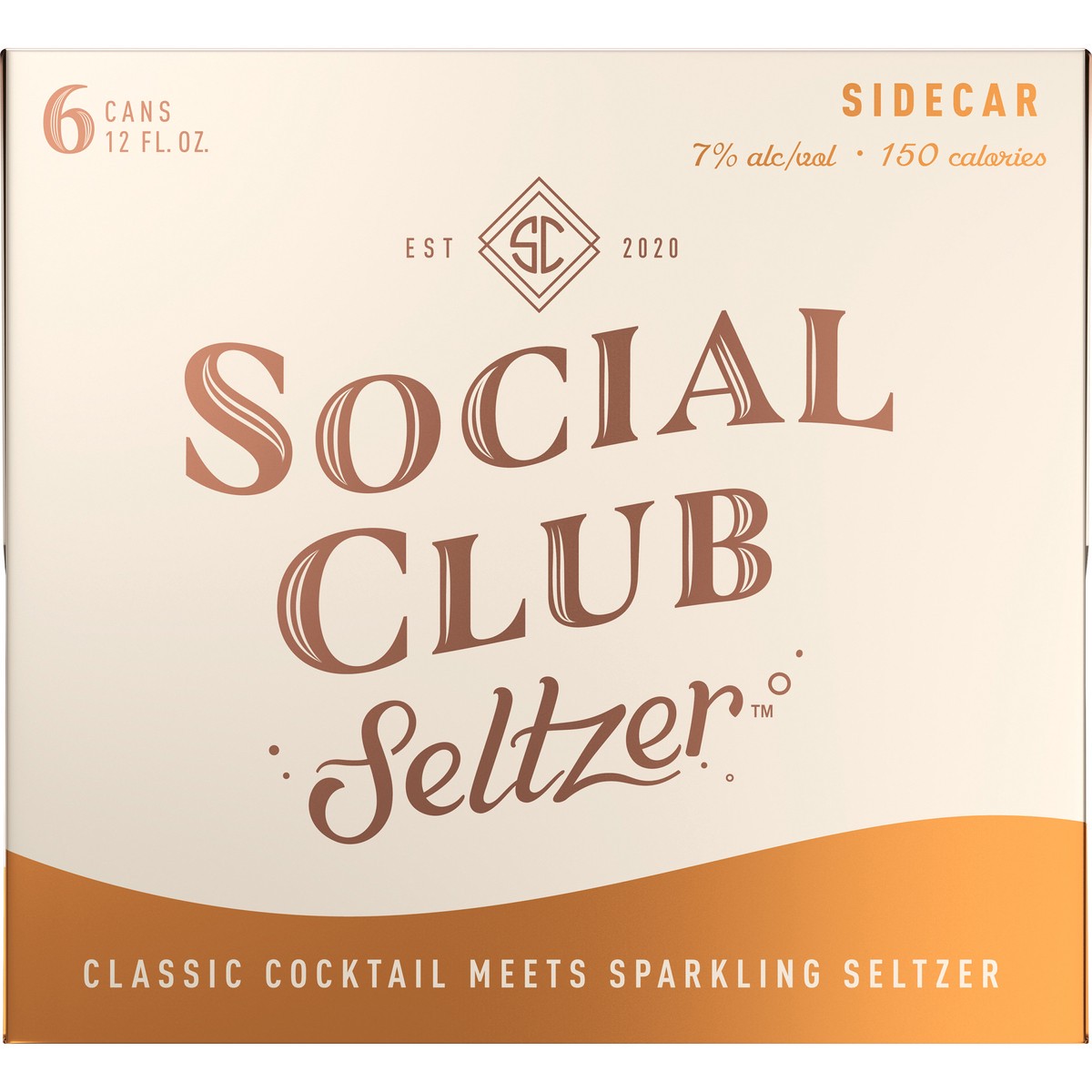 slide 4 of 7, Social Club Seltzer Sidecar Hard Seltzer Cocktail, 6 ct; 12 oz