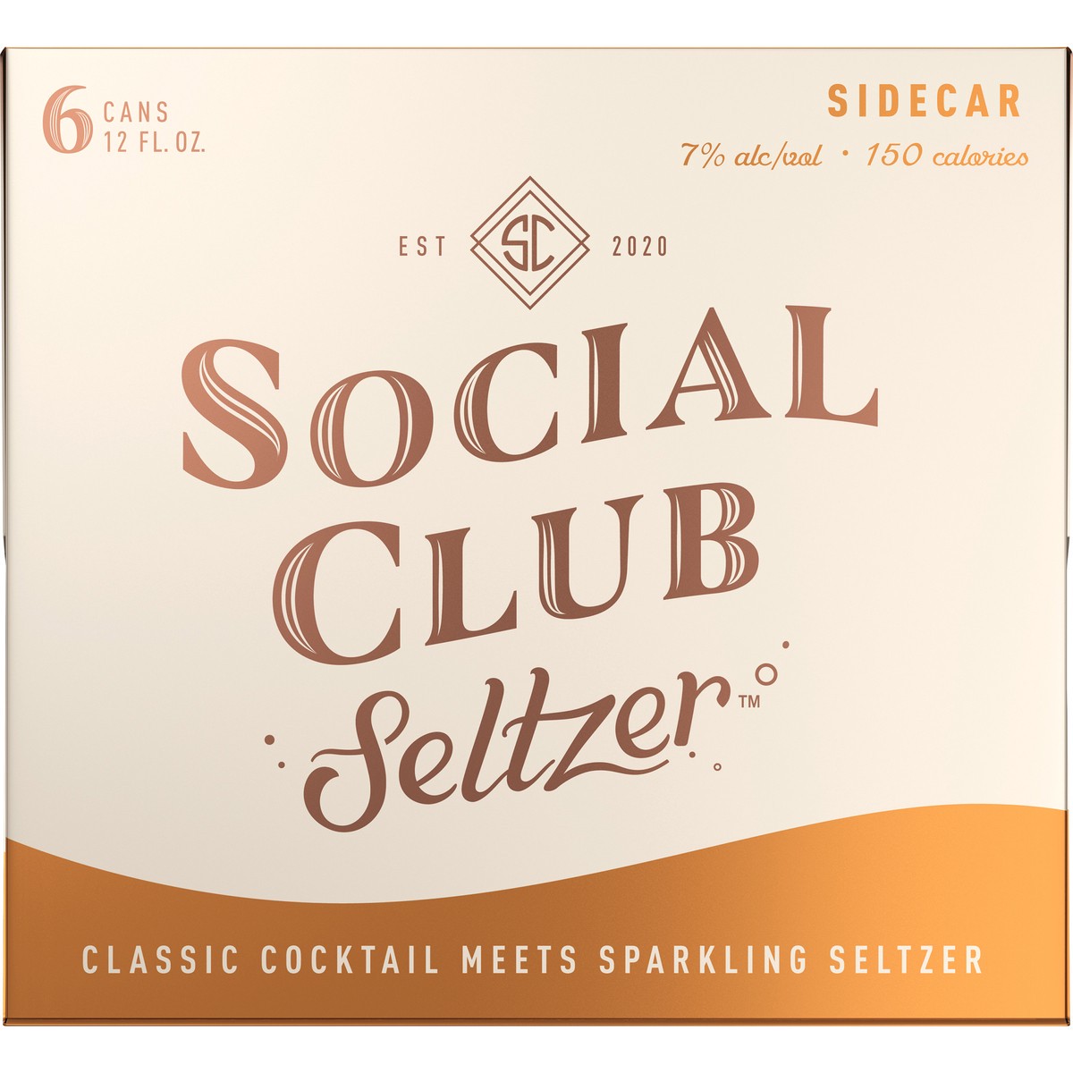 slide 6 of 7, Social Club Seltzer Sidecar Hard Seltzer Cocktail, 6 ct; 12 oz