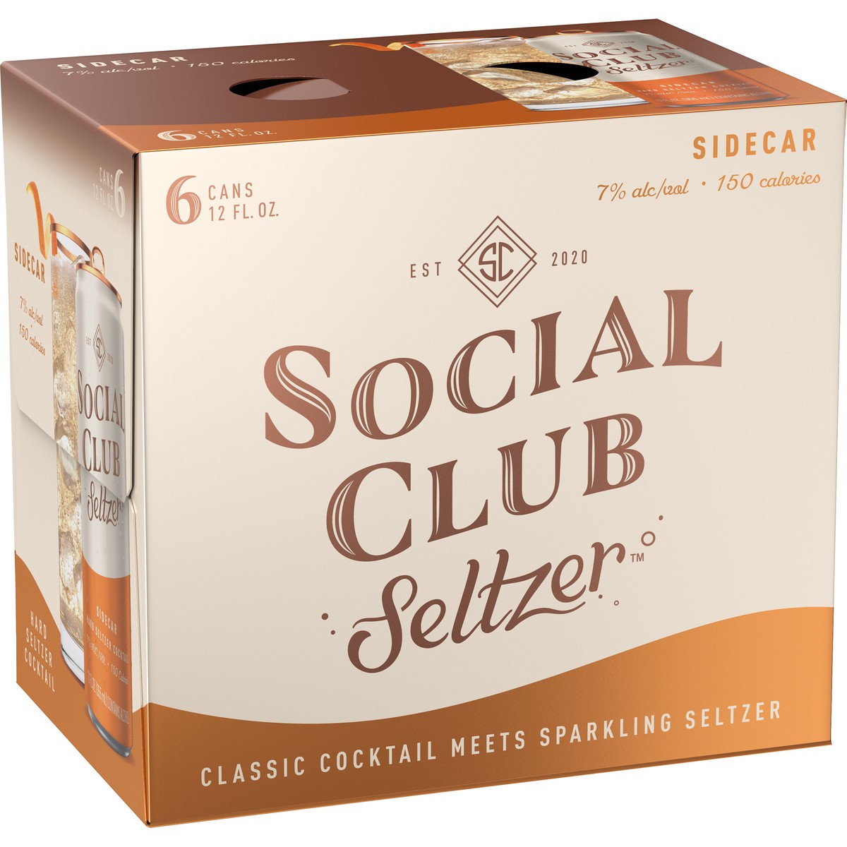 slide 2 of 7, Social Club Seltzer Sidecar Hard Seltzer Cocktail, 6 ct; 12 oz