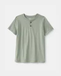 Carters Kid Solid Henley T-Shirt - Green Green 4