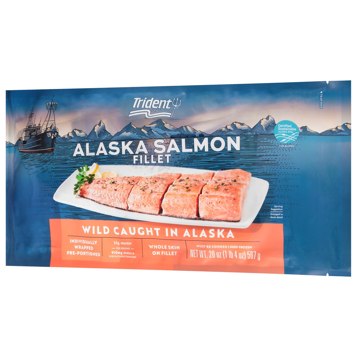 slide 4 of 13, Trident Seafoods Alaska Salmon Fillet 20 oz, 20 oz