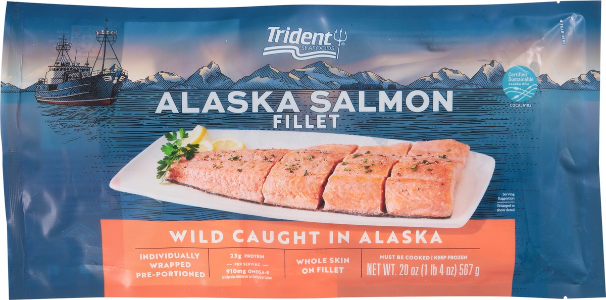 slide 2 of 13, Trident Seafoods Alaska Salmon Fillet 20 oz, 20 oz