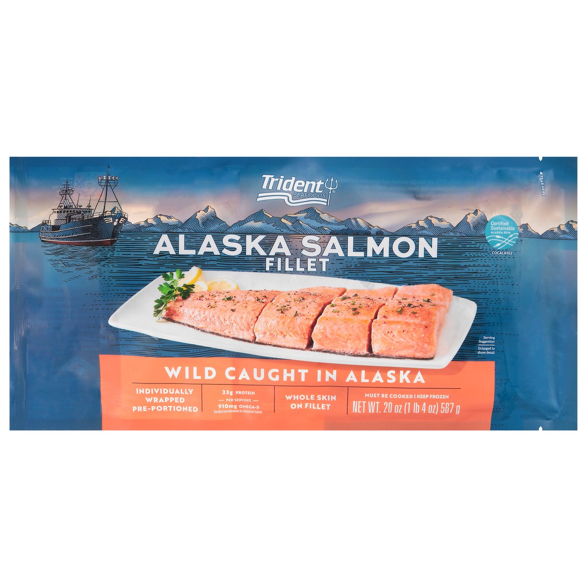 slide 9 of 13, Trident Seafoods Alaska Salmon Fillet 20 oz, 20 oz