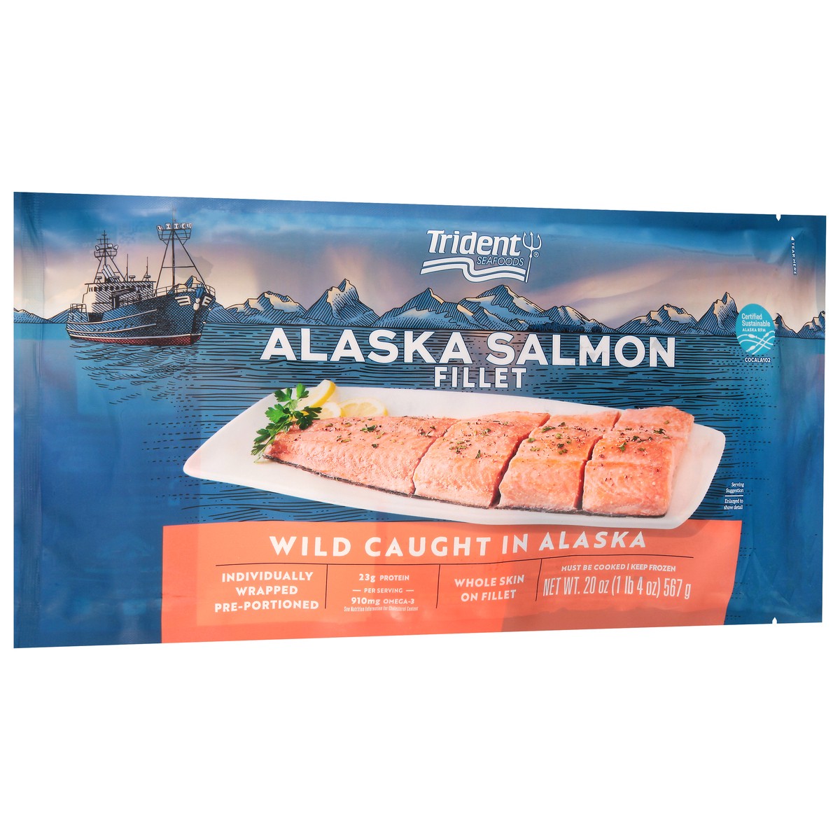 slide 8 of 13, Trident Seafoods Alaska Salmon Fillet 20 oz, 20 oz