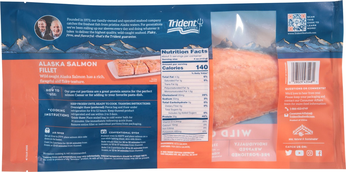 slide 6 of 13, Trident Seafoods Alaska Salmon Fillet 20 oz, 20 oz