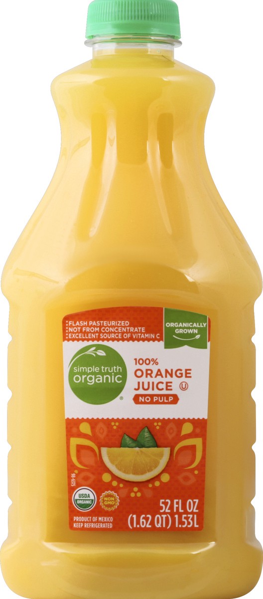 slide 3 of 4, Simple Truth Organic No Pulp 100% Orange Juice - 52 fl oz, 52 fl oz