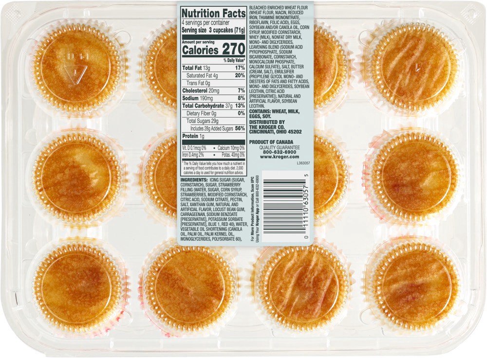 slide 2 of 2, Bakery Fresh Goodness Strawberry Mini Cupcakes, 12 ct; 10 oz