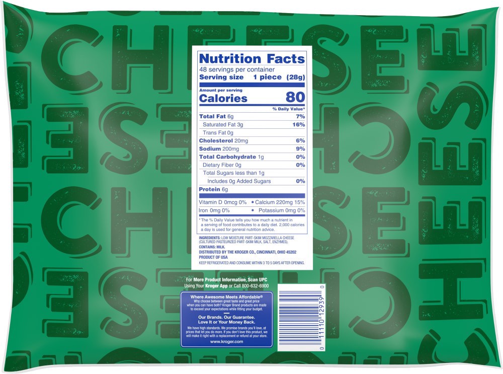 slide 2 of 2, Kroger Mozzarella String Cheese, 48 oz