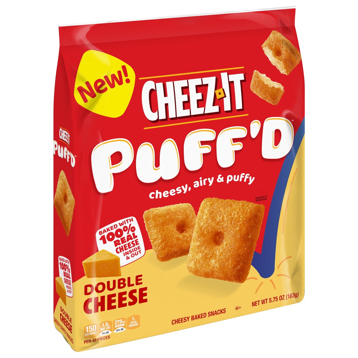 slide 6 of 8, Cheez-It Puff'd™ Double Cheese Cheesy Baked Snacks, 5.75 oz