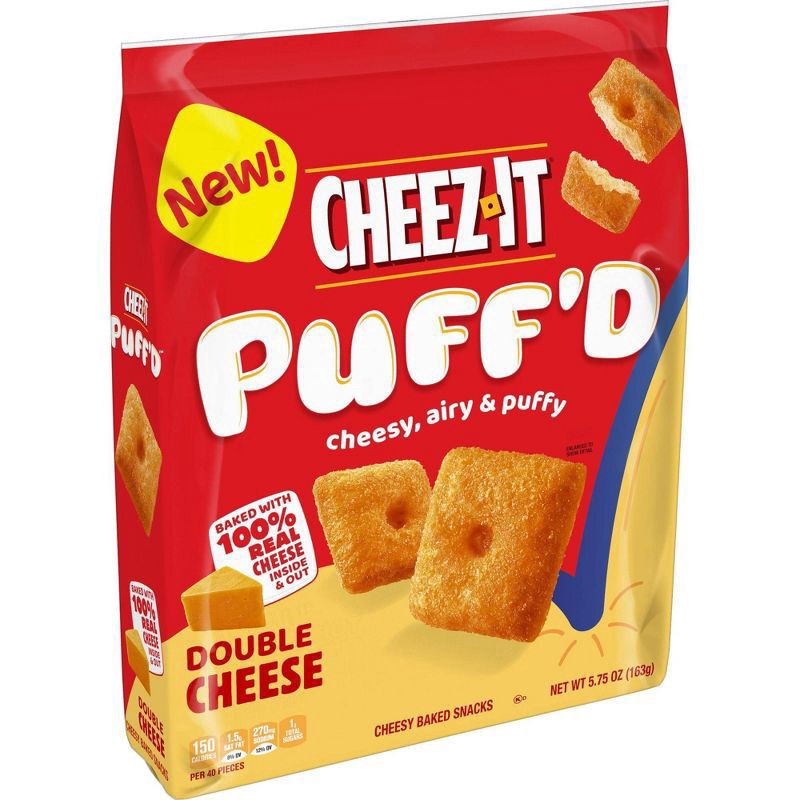 slide 1 of 8, Cheez-It Puff'd™ Double Cheese Cheesy Baked Snacks, 5.75 oz