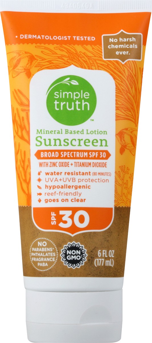 slide 2 of 11, Simple Truth Broad Spectrum SPF 30 Sunscreen Lotion 6 oz, 6 oz