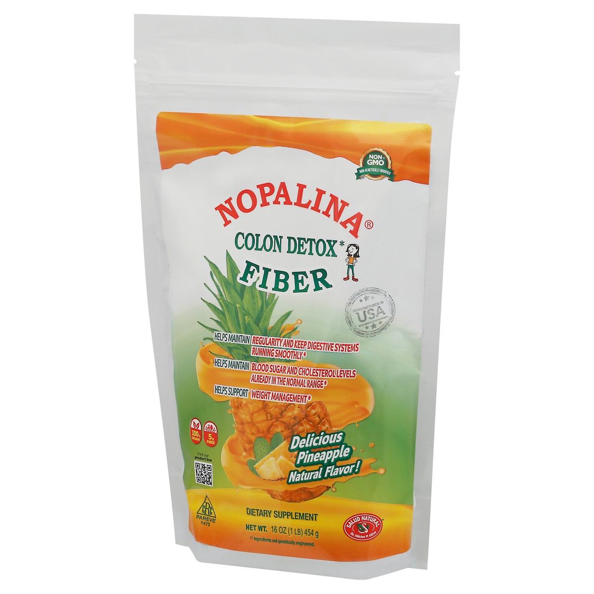 slide 3 of 9, Nopalina Colon Detox Pineapple Fiber 16 oz Bag, 16 oz