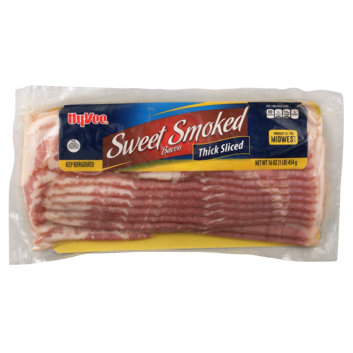 slide 3 of 8, Hy-vee Sweet Smoked Thick Sliced Bacon, 16 oz