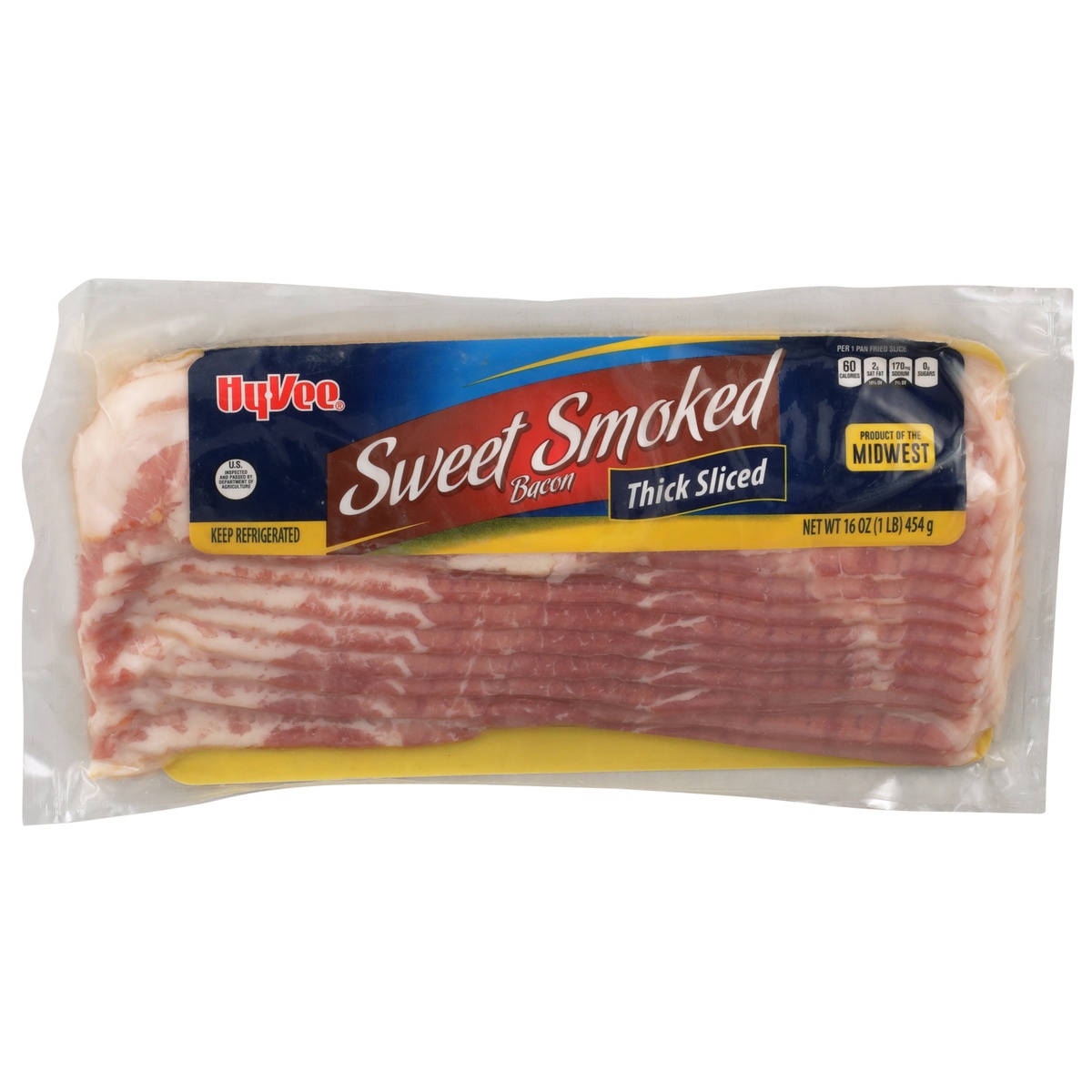 slide 1 of 8, Hy-vee Sweet Smoked Thick Sliced Bacon, 16 oz