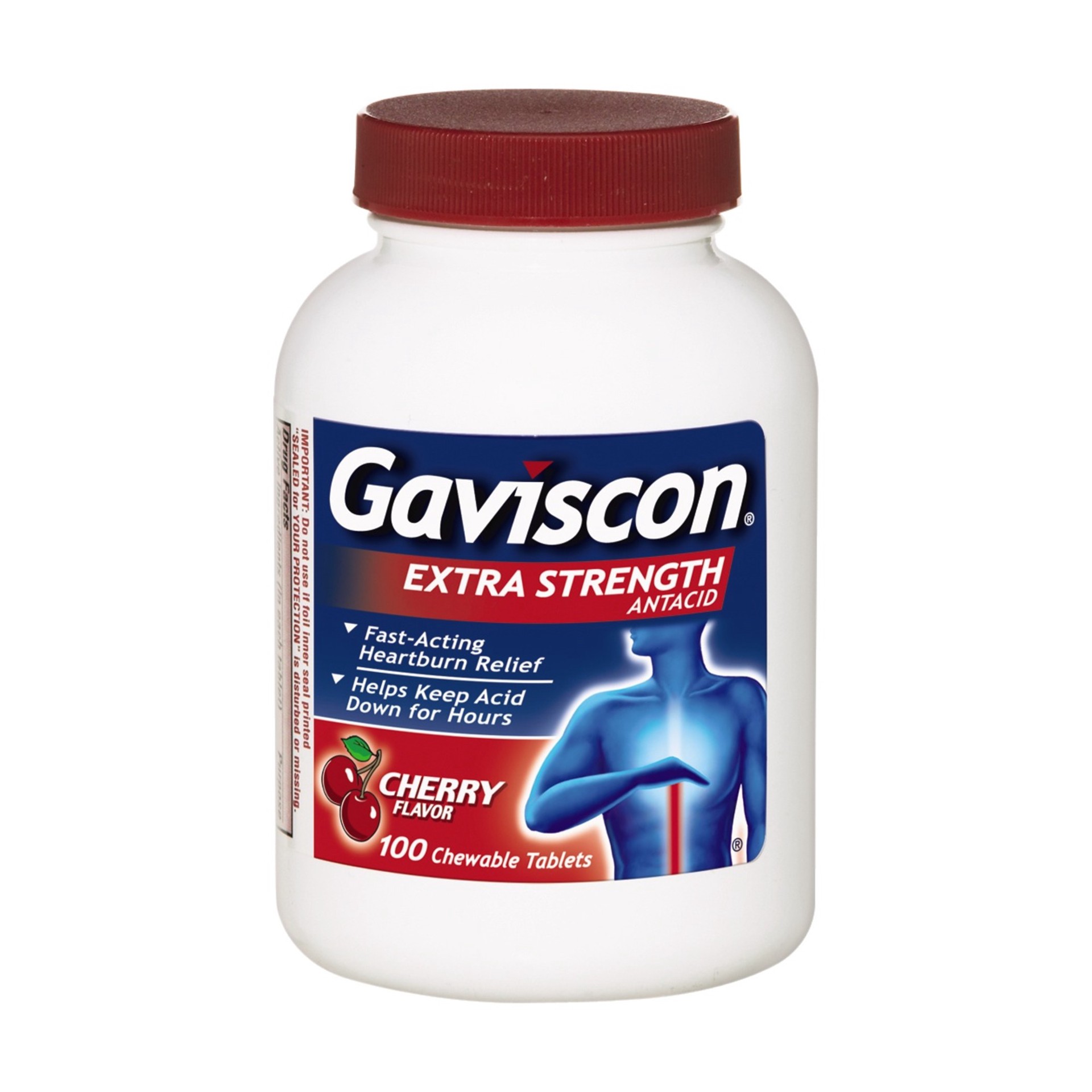 slide 1 of 5, Gaviscon Extra Strength Antacid - Cherry (100 Tablets), 100 ct