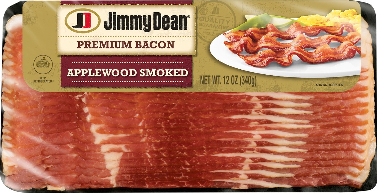 slide 3 of 5, Jimmy Dean Premium Applewood Smoked Bacon, 12 oz, 12 oz