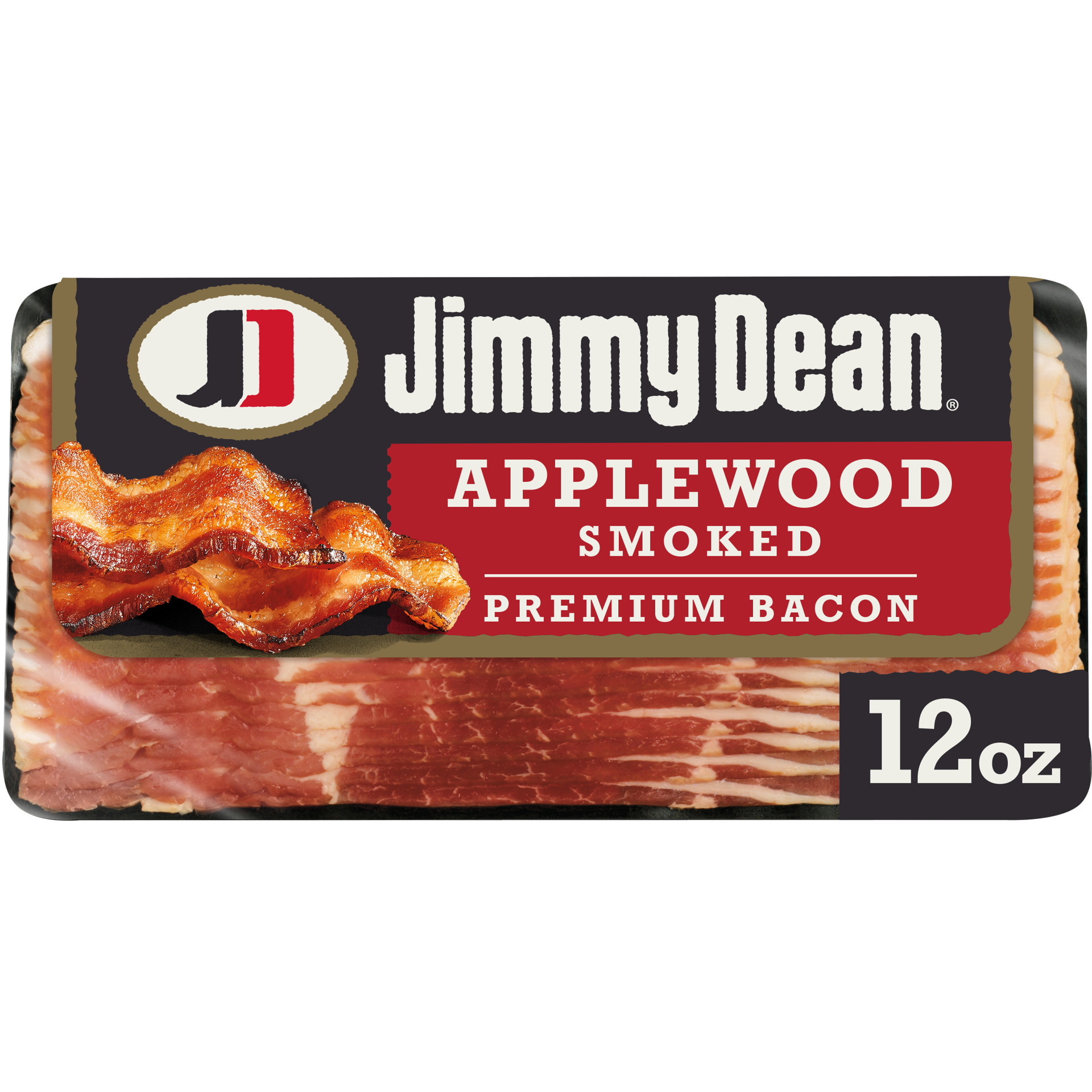 slide 1 of 5, Jimmy Dean Premium Applewood Smoked Bacon, 12 oz, 12 oz