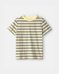 Kid Striped T-Shirt - Yellow/Brown Multi L