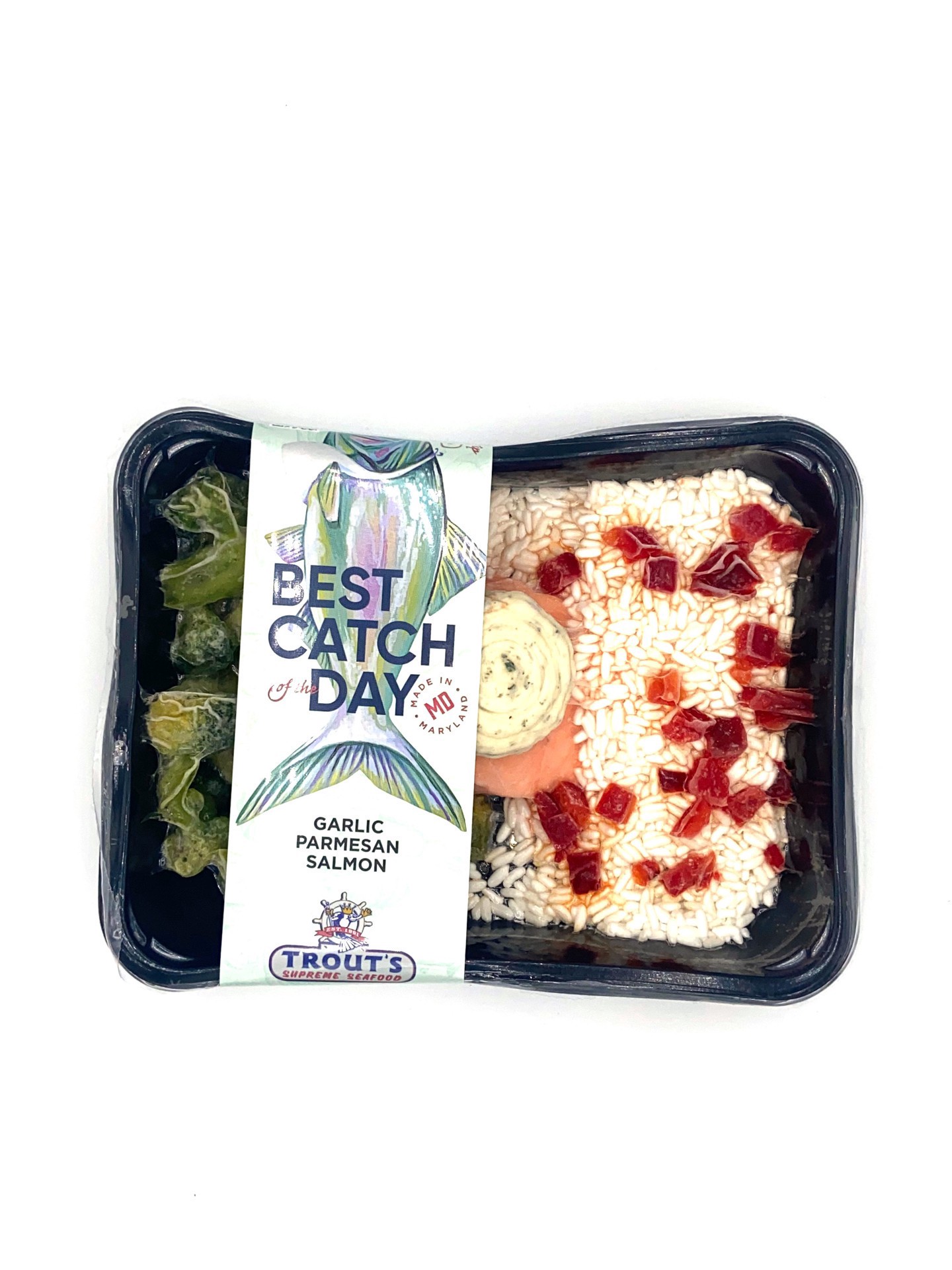 slide 1 of 1, Garlic Parmesean Salmon Meal, 12.5 oz