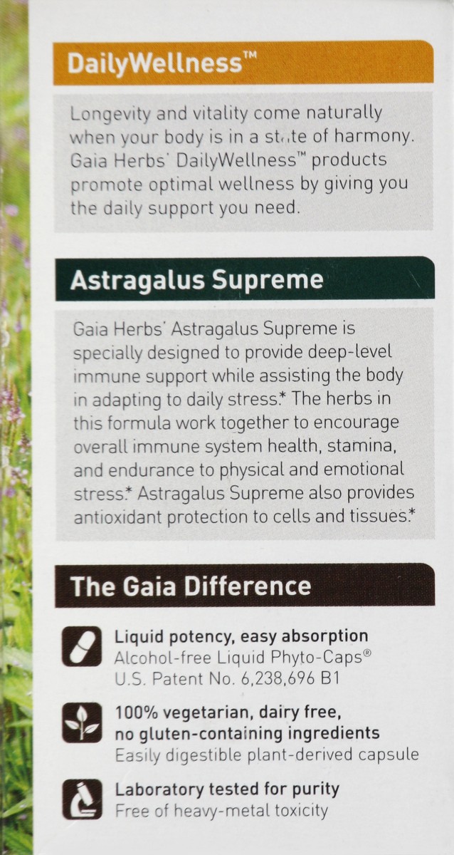 slide 3 of 4, Gaia Astragalus Supreme 60 ea, 60 ct