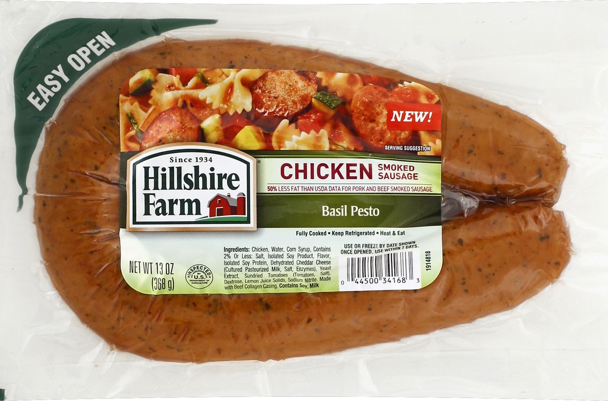 slide 3 of 5, Hillshire Farm Basil Pesto Chicken Smoked Sausage, 13 oz