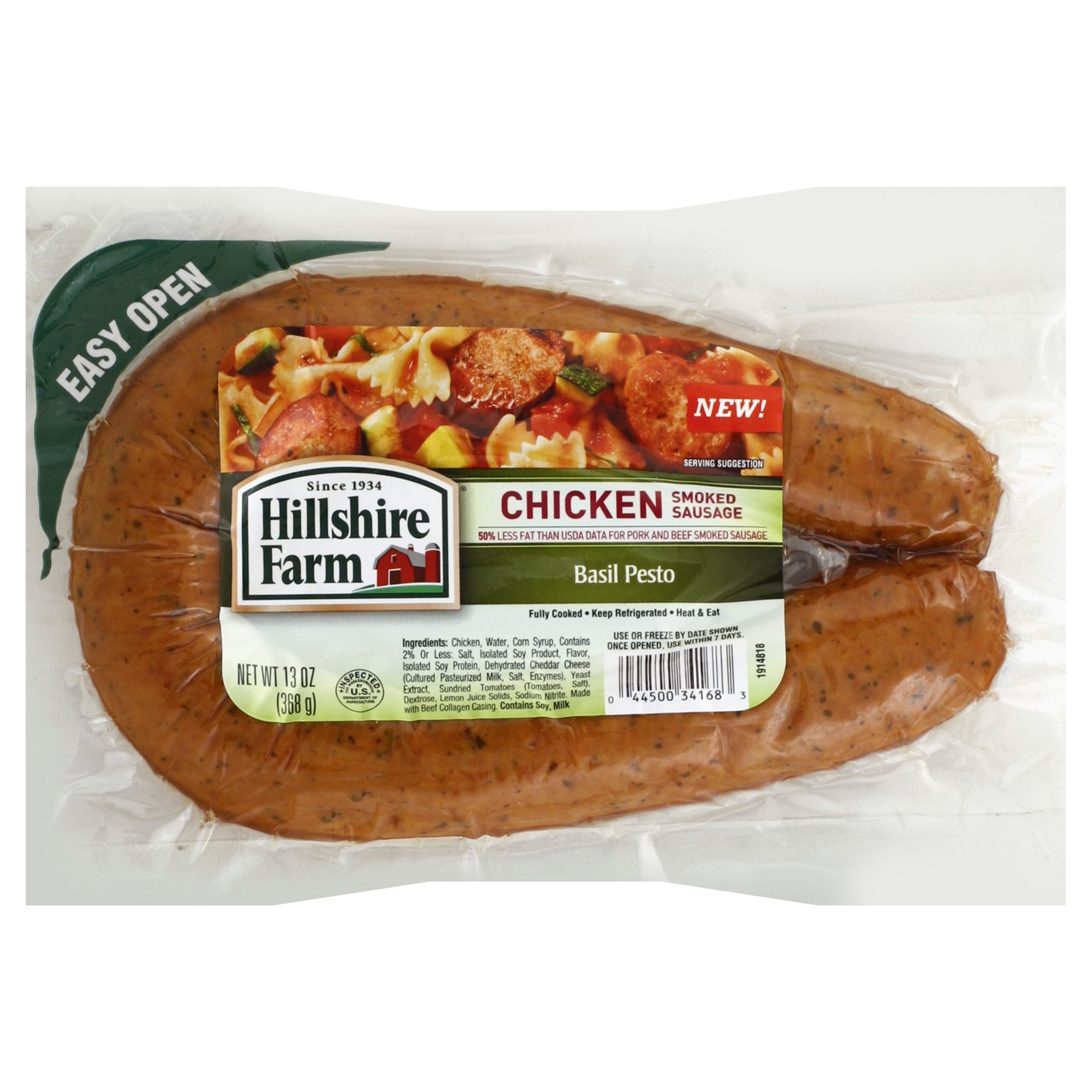 slide 1 of 5, Hillshire Farm Basil Pesto Chicken Smoked Sausage, 13 oz