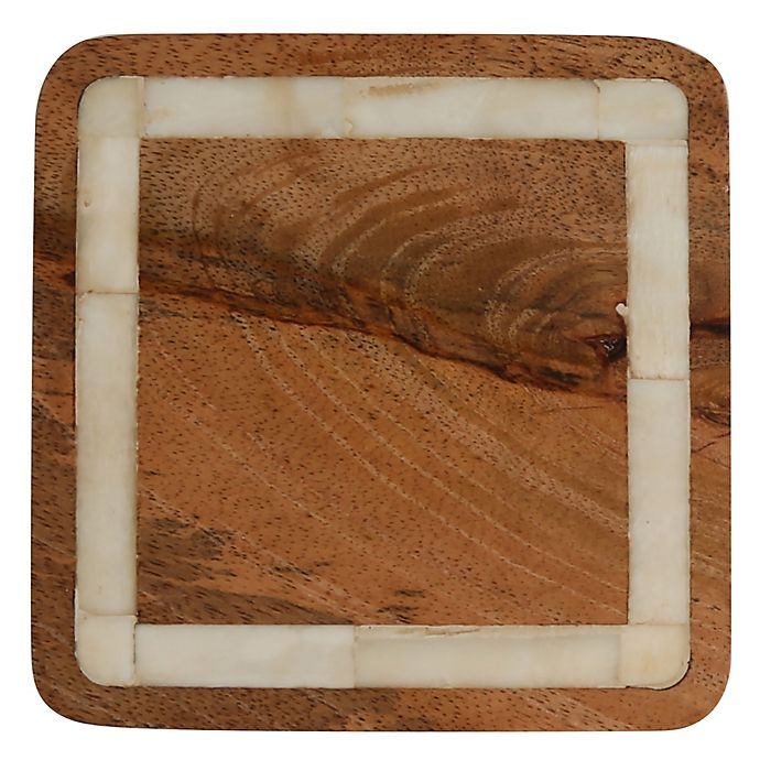 slide 1 of 1, Thirstystone Square Mango & Bone Coaster - Brown/White, 1 ct