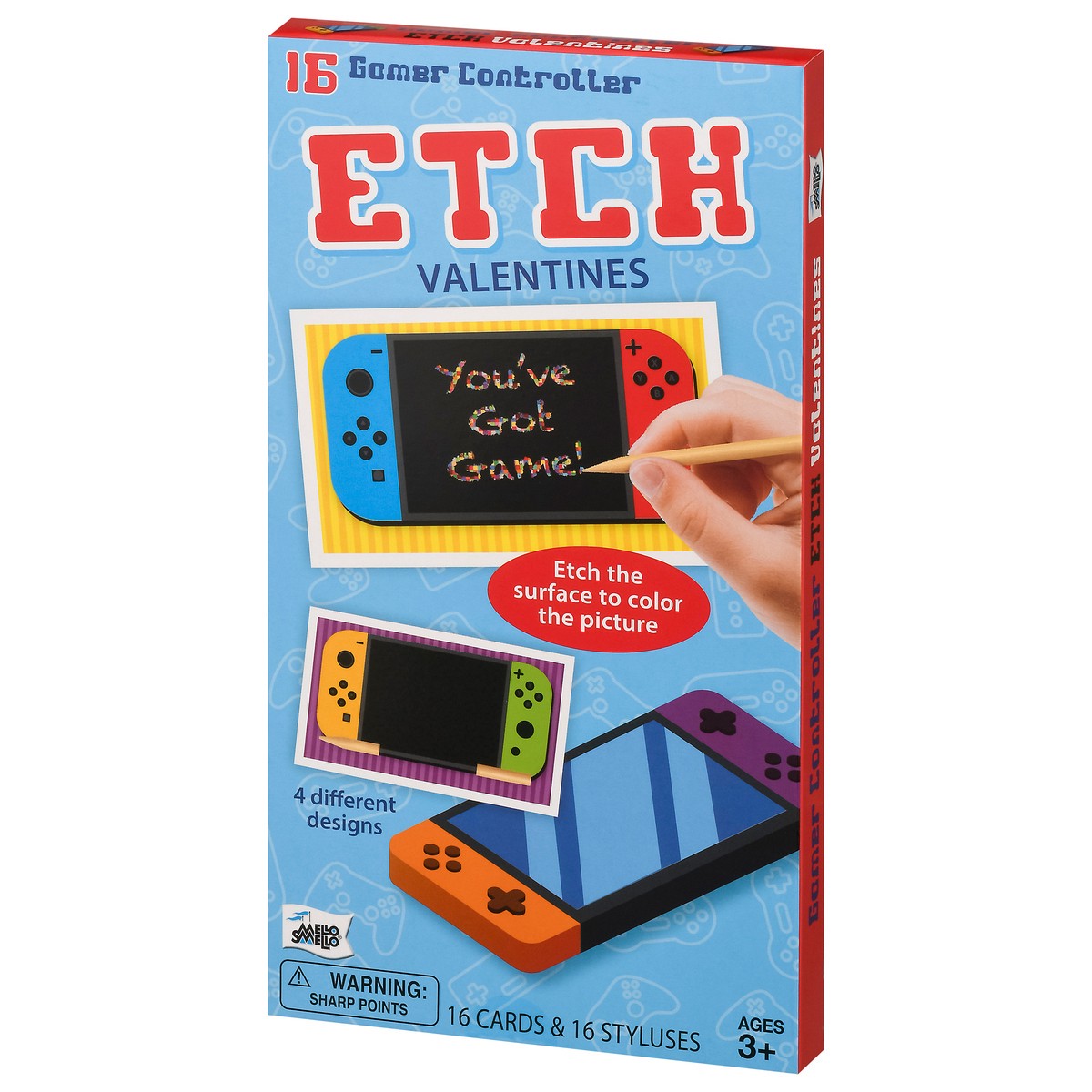 slide 5 of 12, Mello Smello Gamer Valentine Card Etch, 16 ct