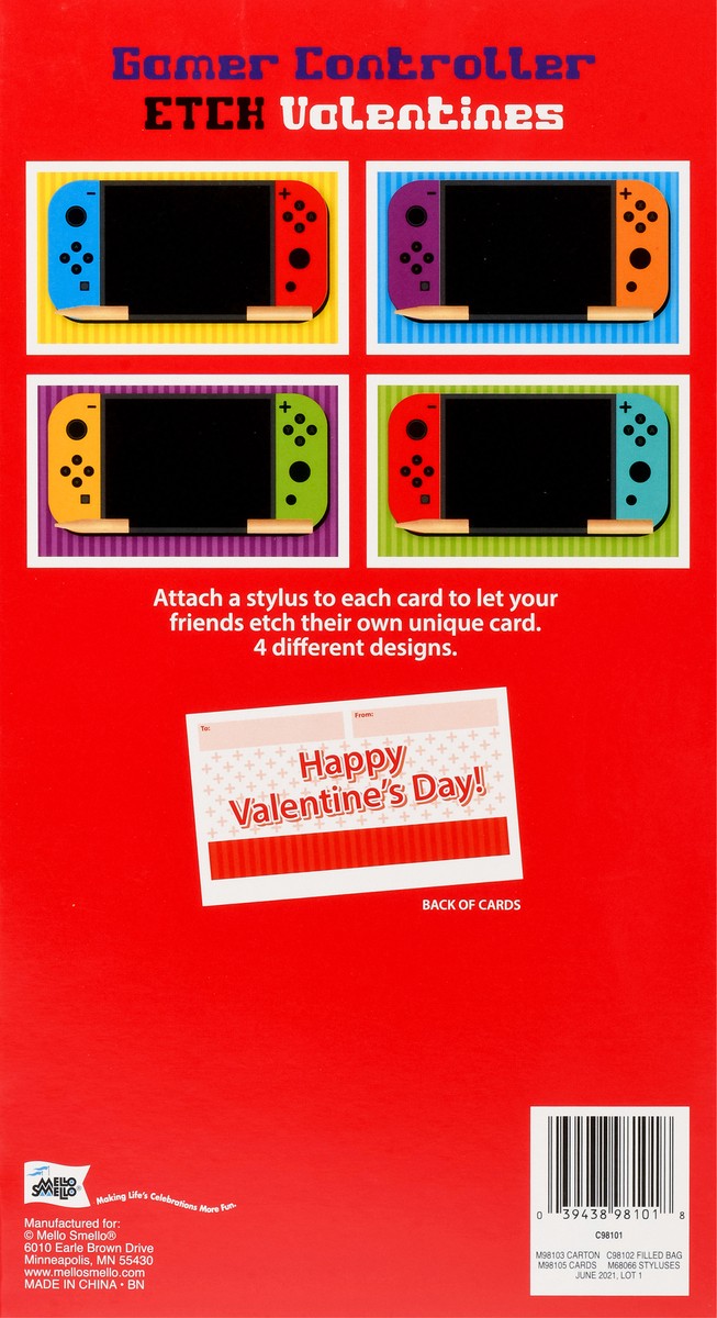 slide 7 of 12, Mello Smello Gamer Valentine Card Etch, 16 ct