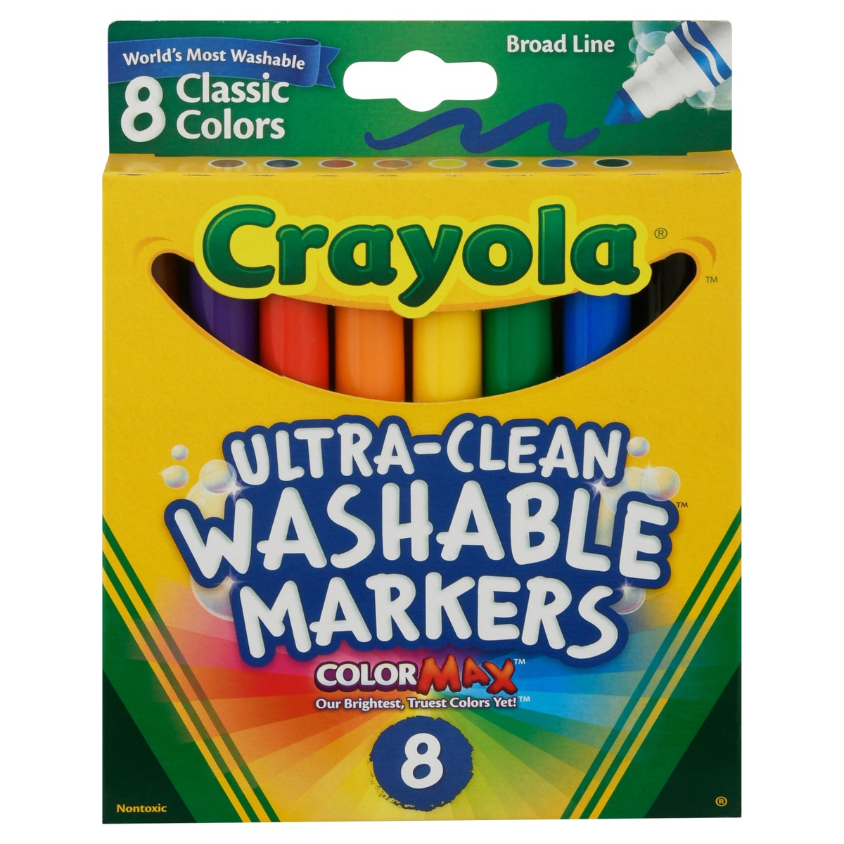 slide 1 of 1, Crayola Markers Ultra Clean Washable Broad Line Classic Colors, 8 ct