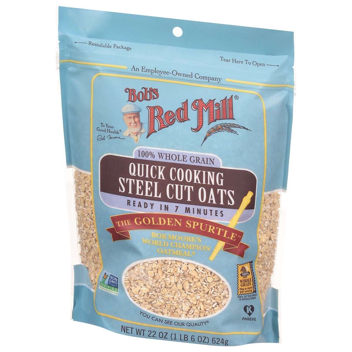 slide 3 of 9, Bob's Red Mill Quick Cooking Oats Steel Cut, 22 oz