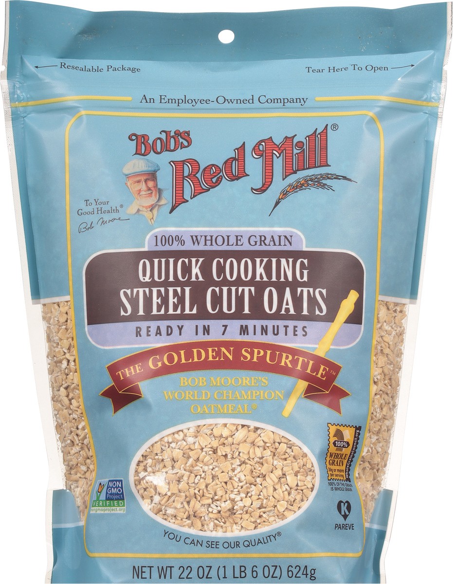 slide 6 of 9, Bob's Red Mill Quick Cooking Oats Steel Cut, 22 oz