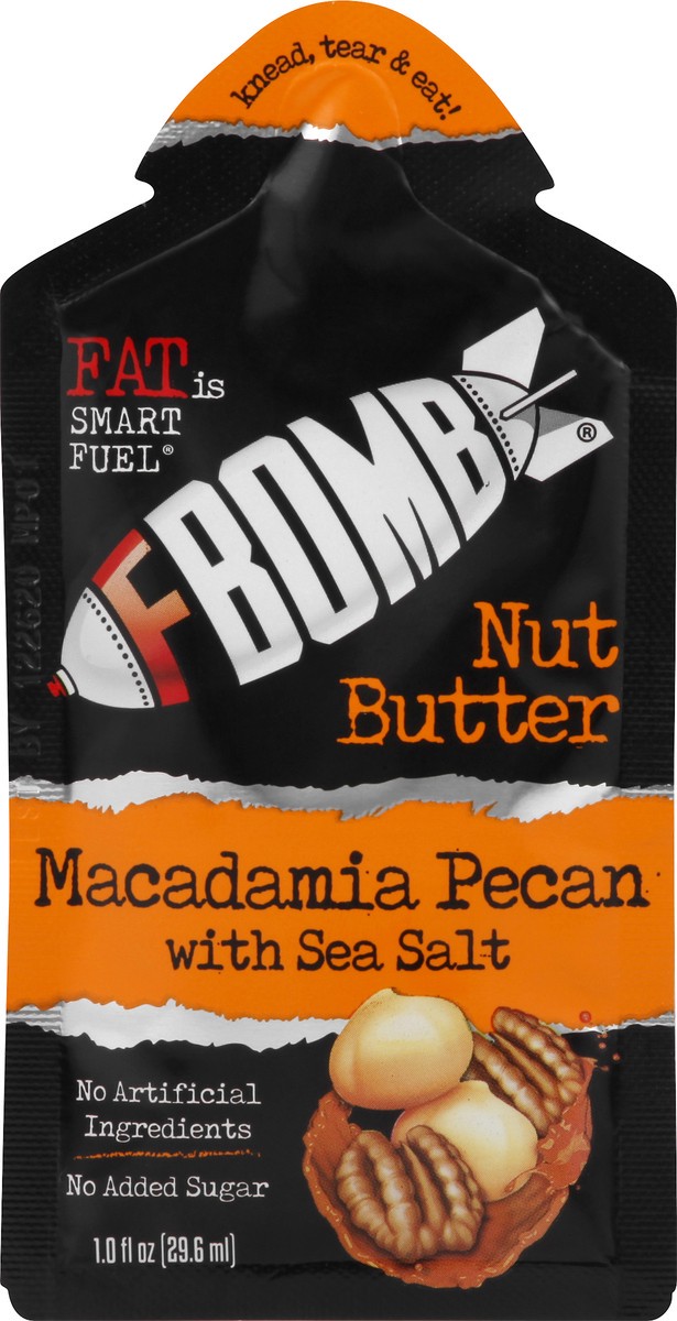 slide 6 of 9, FBOMB Macadamia Pecan with Sea Salt Nut Butter 1 oz, 1 fl oz
