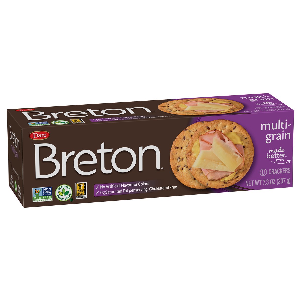 slide 6 of 9, Dare Breton Multi-Grain Crackers 7.3 oz, 7.3 oz