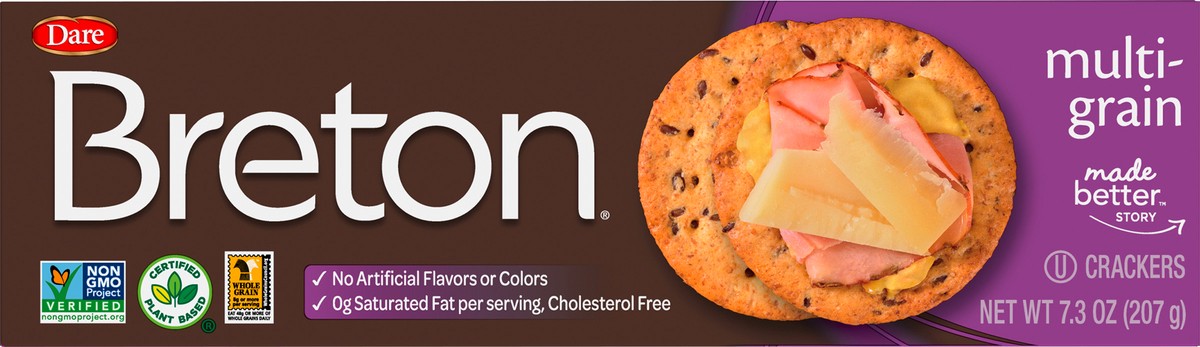 slide 4 of 9, Dare Breton Multi-Grain Crackers 7.3 oz, 7.3 oz
