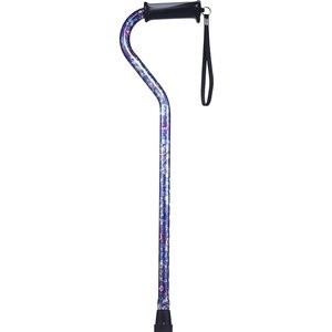 slide 1 of 1, CVS Health Offset Grip Gel Handle Cane, Paisley, 1 ct