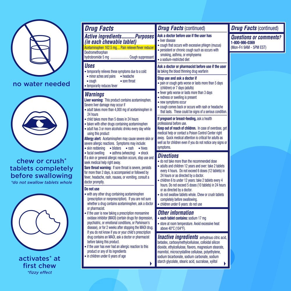 slide 5 of 6, Alka-Seltzer Fizzy Chews Cough & Sore Throat Tablets, Raspberry, 24 Ct, 24 ct