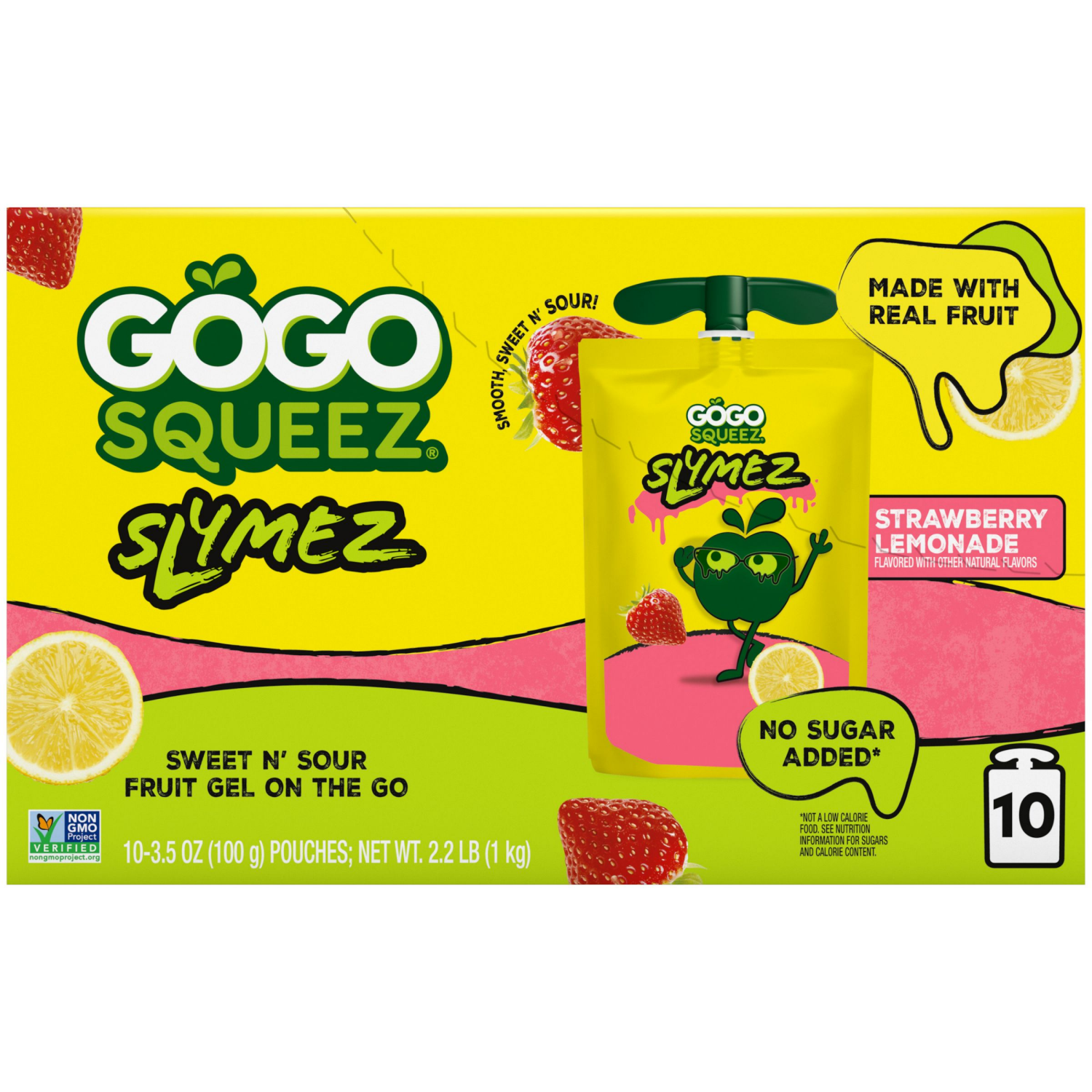 slide 1 of 1, Gogo Squeez Slymez Strawberry Lemonade 4 Ct/3.5 Oz, 4 ct; 3.5 oz