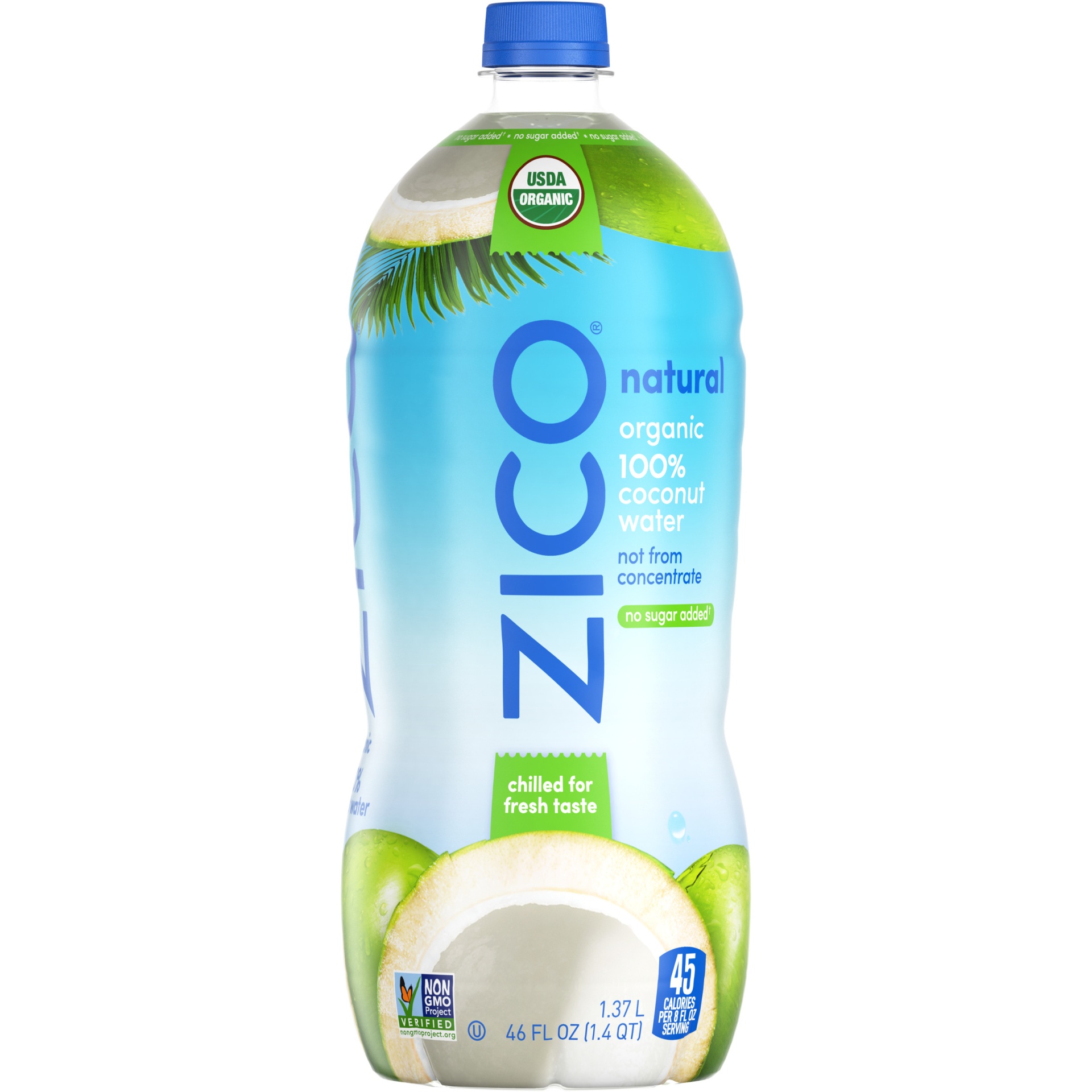 slide 1 of 1, Zico 100% Coconut Water Natural Organic, 46 fl oz